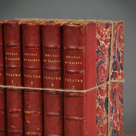 Set of 5 old red books 18th century