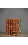 Set van 5 oude bruine boeken 19e eeuw
