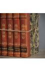 Set van 5 oude bruine boeken 19e eeuw