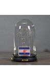 Globe au Zodiaque (Cancer) en verre sur support en bois
