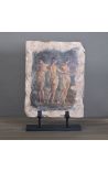 Groot fragment Etruskisch fresco Venus naar het bad zandsteen