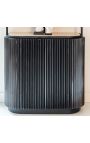 Black HENRY Regalschrank aus Metall, Holz und Regalen in Travertin