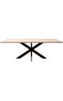 Taula de menjador rectangular OSIS de metall bronze i travertí beix - 230 cm