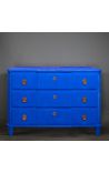 Dresser suedez albastru Klein culoare patinat 3 sertare