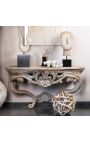 Wielkie Louis XV Konsola w stylu rocaille z naturalnego patynowanego drewna