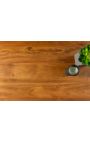 Table basse en acacia ARGES avec piètement en métal noir - 110 cm - 35mm