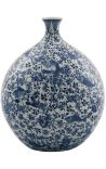 Vaso rotondo grande Fiume blu in ceramica blu smaltata