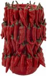 Pimentos vermelhos vaso em porcelana esmaltada