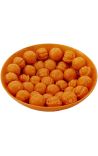 Grande copo de fruta decorativa com decoração laranja em porcelana esmaltada