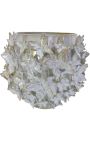 Vaso perlato decorato con farfalle in porcellana smaltata