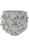 Pearly vase decorated with butterflies in enamelled porcelain