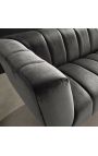 LETO 2-Sitzer-Sofa in dunkelgrauem Samt mit schwarzen Beinen