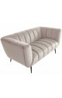 LETO 2-Sitzer-Sofa aus champagnerfarbenem Samt mit schwarzen Beinen