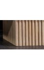 Sideboard VALLA 4 portas em Mango árvore madeira branqueado 3d padrão geométrico