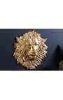 Guld aluminium lejon ansikte vägg dekoration - 35 cm