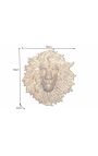 Decor de perete mare fata de leu aluminiu auriu - 60 cm