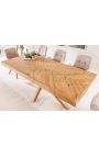 Stort matbord i Massif Pine 200 cm och bas i X