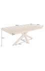 Grande mesa de jantar no pinho maciço 200 cm e base em X
