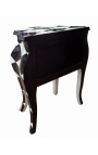 Нощно шкафче (нощно шкафче) бароков комод 2 чекмеджета карирани със сребристи бронзи
