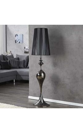 Lampada da terra barocca 160 cm metallo nero con ombrello nero