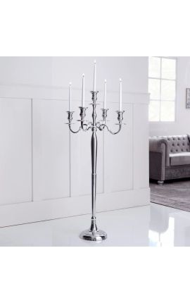 Lielais sveču turētājs 120 cm sudraba 5 rokas