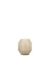 Tealight LJUS beige glas med geometriska fasetter