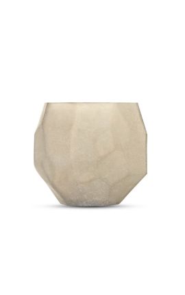 Vaso "EAR" vetro beige con facette geometriche - Dimensione S