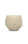 Vase EAR beige glass with geometric facets - Size S