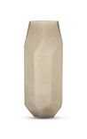 Vase AURE en verre beige dépoli à facettes géométriques - Taille M