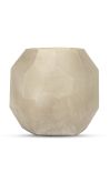 Vase AURE beige glas med geometriske fasetter - Størrelse L