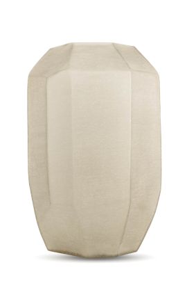 Vase "GULD" beige glas med geometriske facetter - størrelse XL