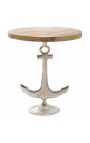 Mesa lateral "ANCHOR" madera de aluminio y manguier superior