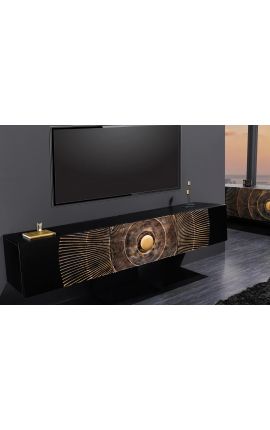 Mobile TV sospeso CERCLE nero e oro a Manguier con motivo circolare in 3D