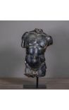 Sculpture Hermesovo tijelo crna na crnoj metalnoj podršci