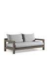 Divano 2 posti Nai Harn tessuto beige e alluminio taupe