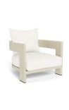 Large armchair Aruba white fabric and aluminum ivory color