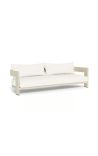 Sofa 3 Sitzbank Aruba weißer stoff und elfenbein aluminium farbe