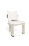 Chaise de repas Aruba tissu blanc et aluminium ivoire