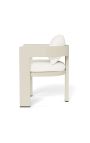 Esszimmer Sessel "Aruba" weißer stoff und elfenbein aluminium