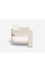 Sofa med to pladser "Aruba" hvid stof og elfenben aluminium farve