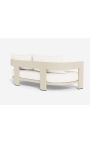 Sofa med to pladser "Aruba" hvid stof og elfenben aluminium farve