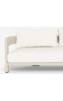 Divvietīga sofa "Arūba" balta auduma un alu krāsa