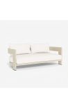 Divvietīga sofa Arūba balta auduma un alu krāsa