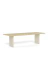 Taula de menjador rectangular Aruba ivori d'alumini i travertina beix - 275 cm