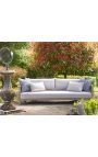 Divvietīga sofa "Arūba" balta auduma un alu krāsa