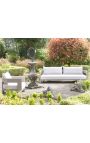 Divvietīga sofa "Arūba" balta auduma un alu krāsa