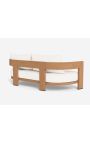 Divano 2 posti "Aruba" teak solido e tessuto bianco
