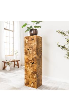 Tavolo laterale / colonna in legno massiccio Teck - 110 cm altezza