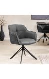 Juego de 2 sillas de comedor Euphoric diseño en cuero gris
