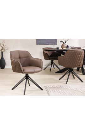 2 étkező székből áll &quot;Eufórikus&quot; design barna bőr